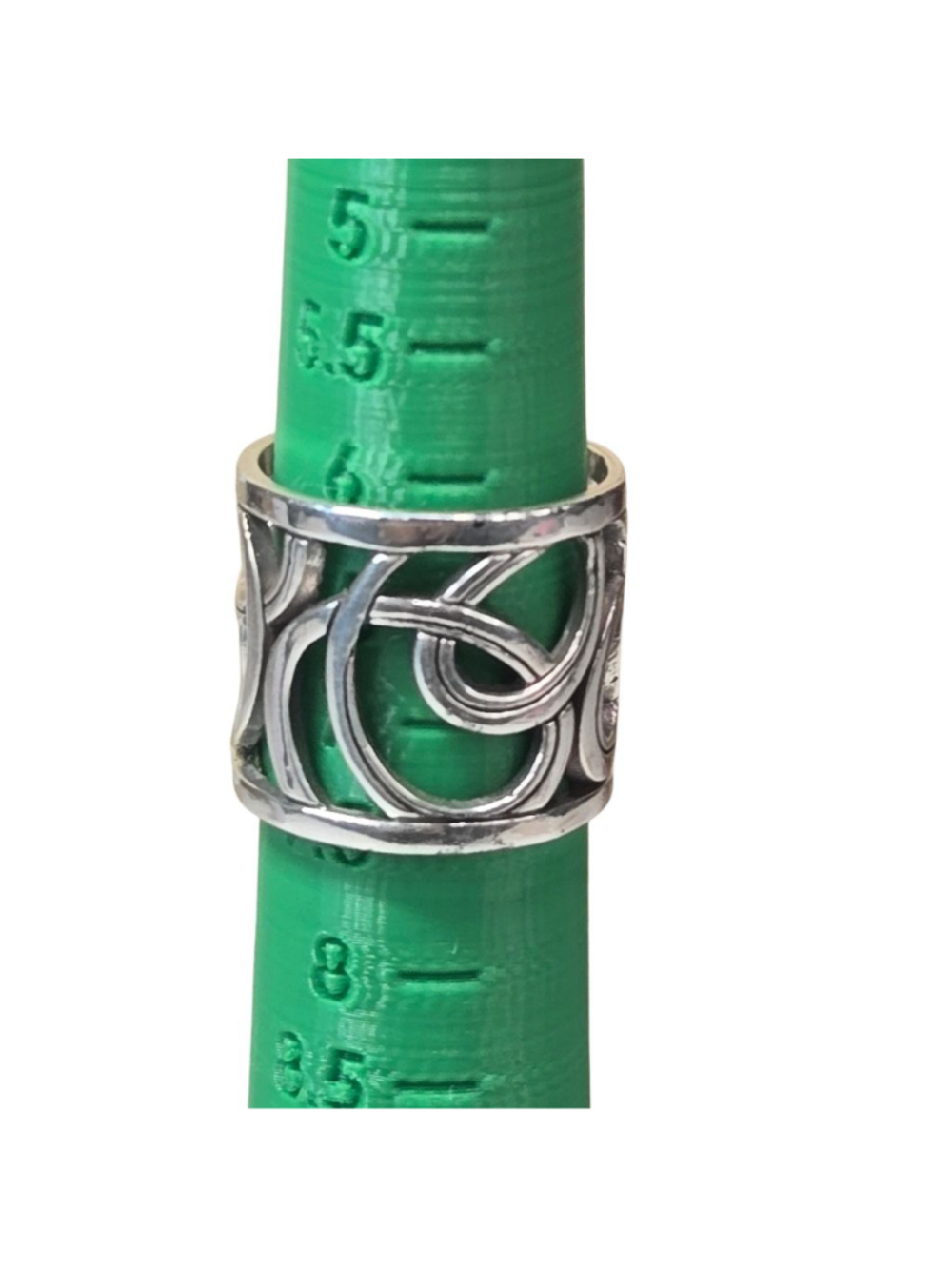 Brighton Ring Christo Vienna Silver Tone Wide Bold Statement Swirl Filigree
